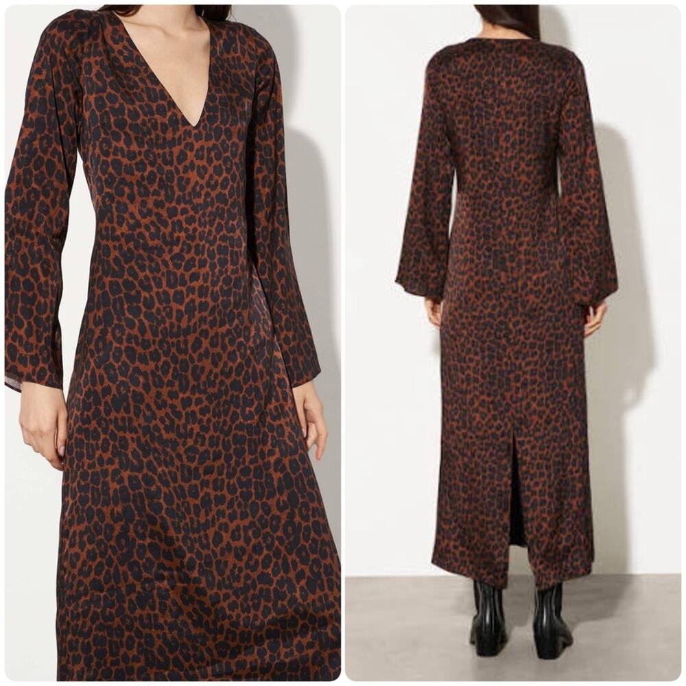 Mara Hoffman Naliyah Leopard Print Midi Dress